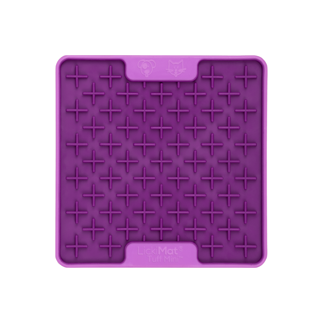 Purple Mini Tuff Buddy Cat - LickiMat® Slow Feeder Cat Bundle – Lick Mats & Oral Health Cat Bowl