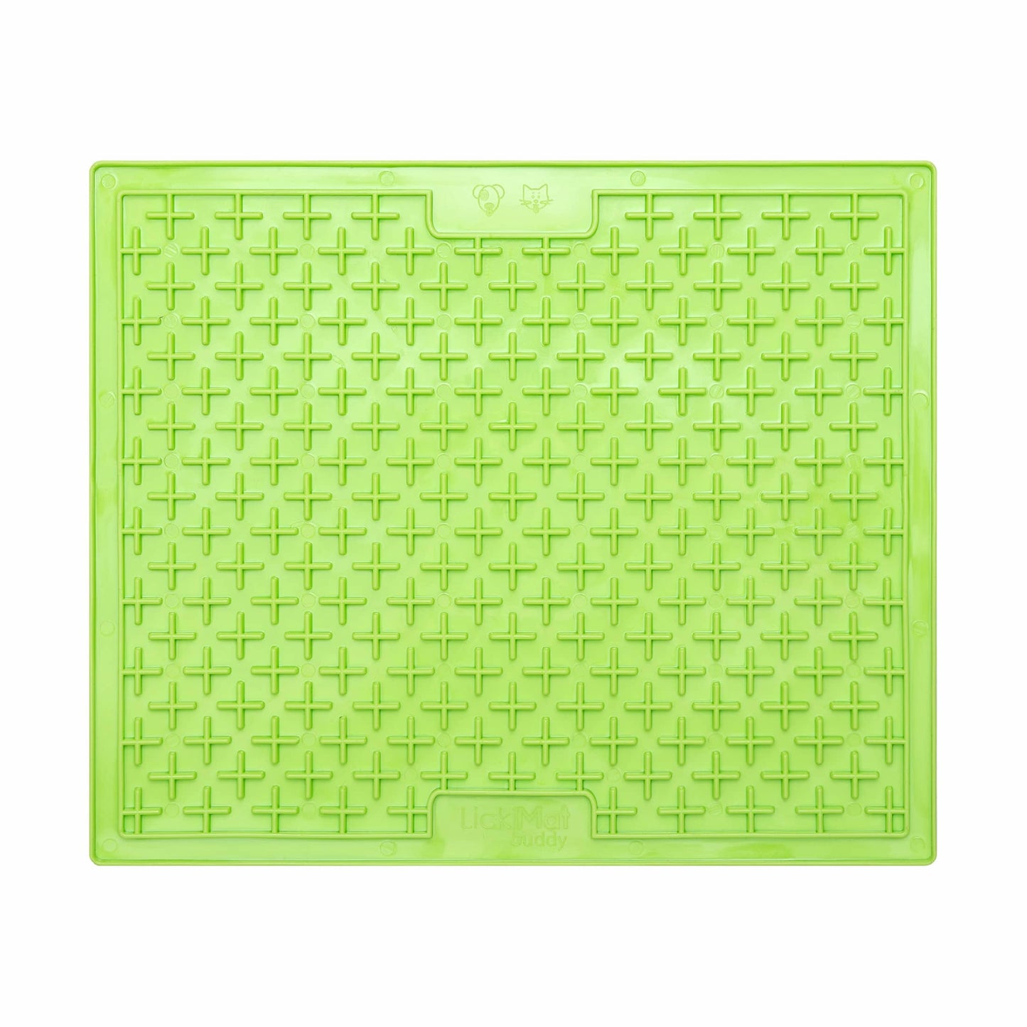 Green LickiMat® Classic Buddy™ XL – Slow Feeder Lick Mat for Dogs (front) on white background