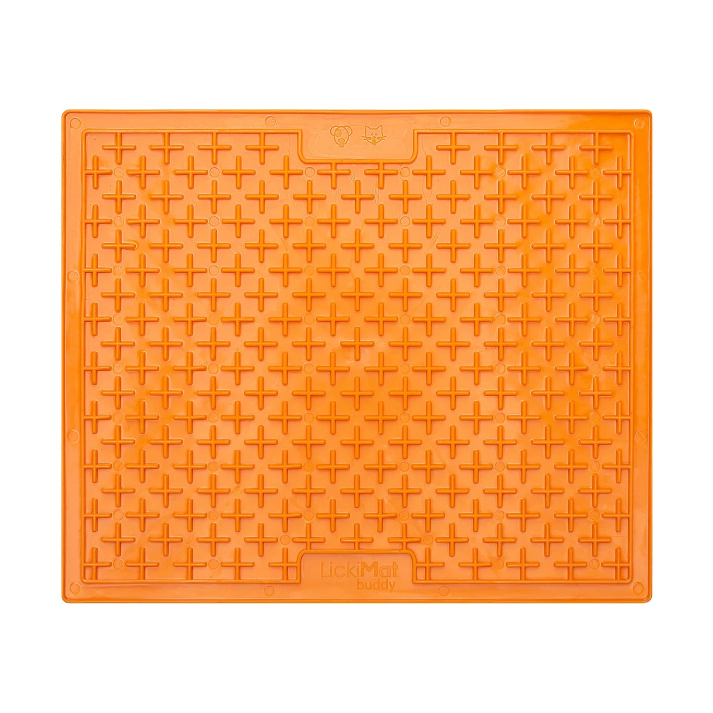 Orange LickiMat® Classic Buddy™ XL – Slow Feeder Lick Mat for Dogs (front) on white background