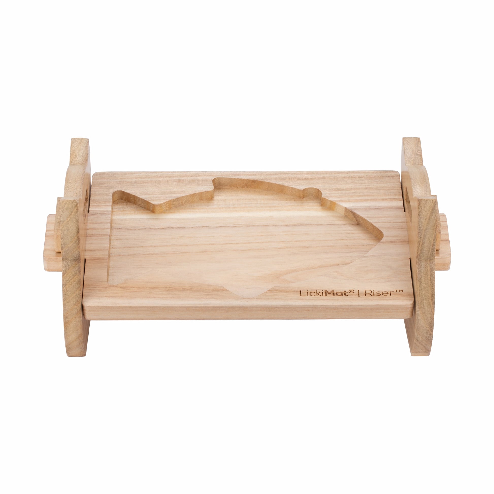 LickiMat® Cat Riser™ – Elevated Cat Feeding Stand for Felix™ & Casper™ with Cat edges on White Background