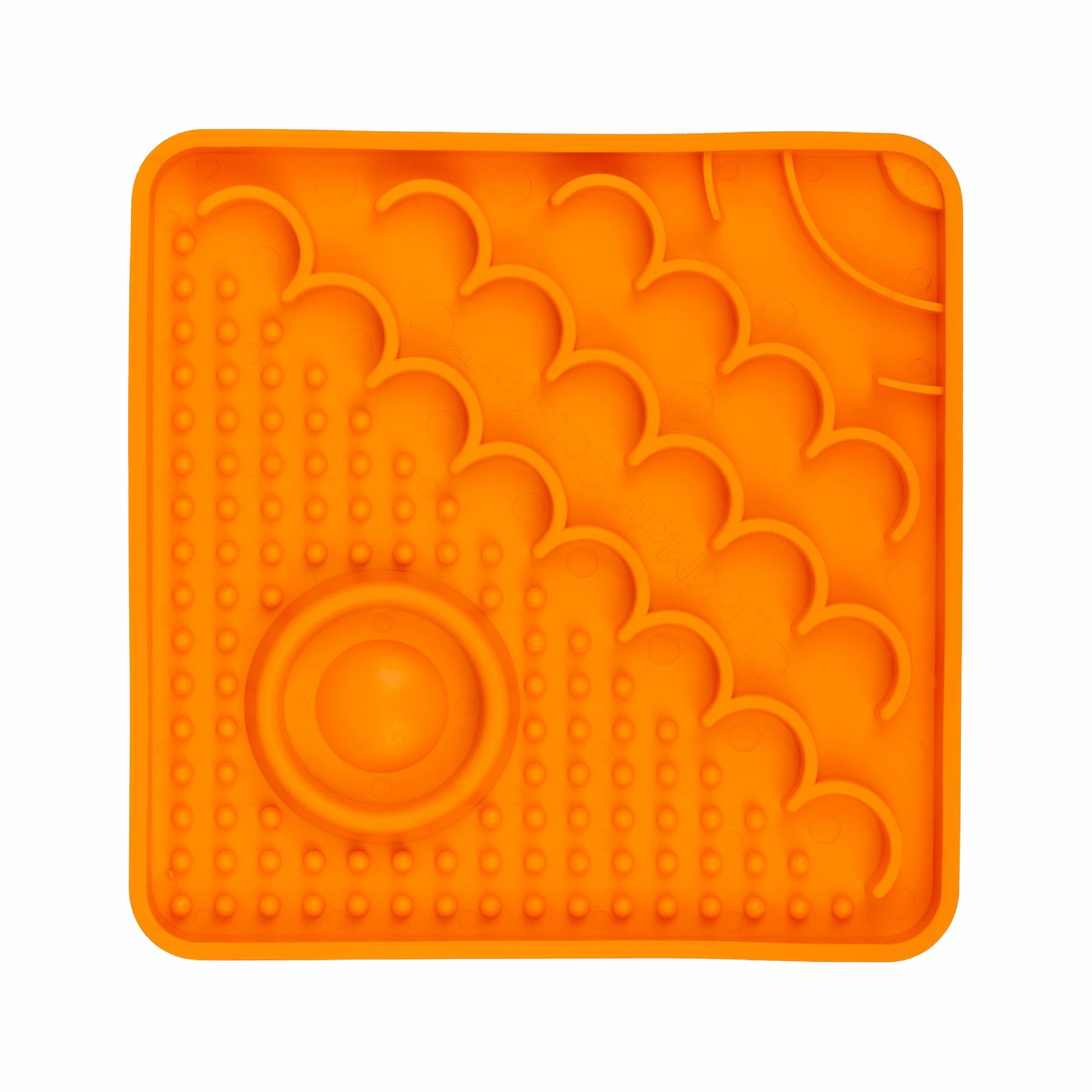 Orange LickiMat® Catster™ – The Original Slow Feeder Lick Mat for Cats (front) on white background