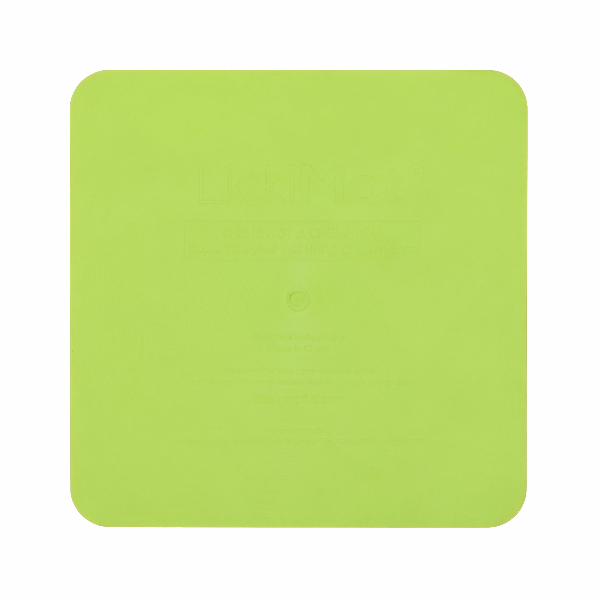 Green LickiMat® Catster™ – The Original Slow Feeder Lick Mat for Cats (rear) on white background