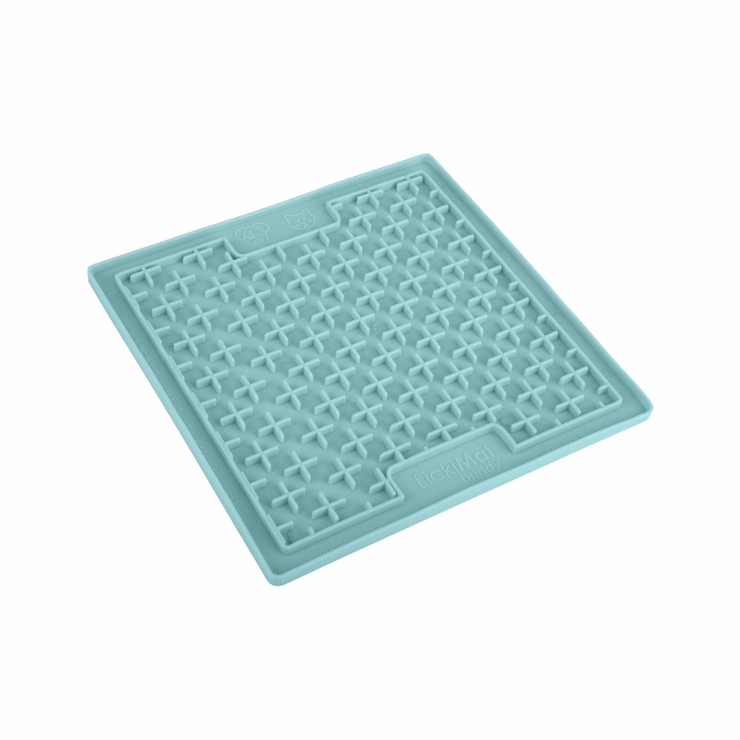 Mint LickiMat® Classic Buddy™ – Original Slow Feeder Lick Mat for Dogs (side) on a white background