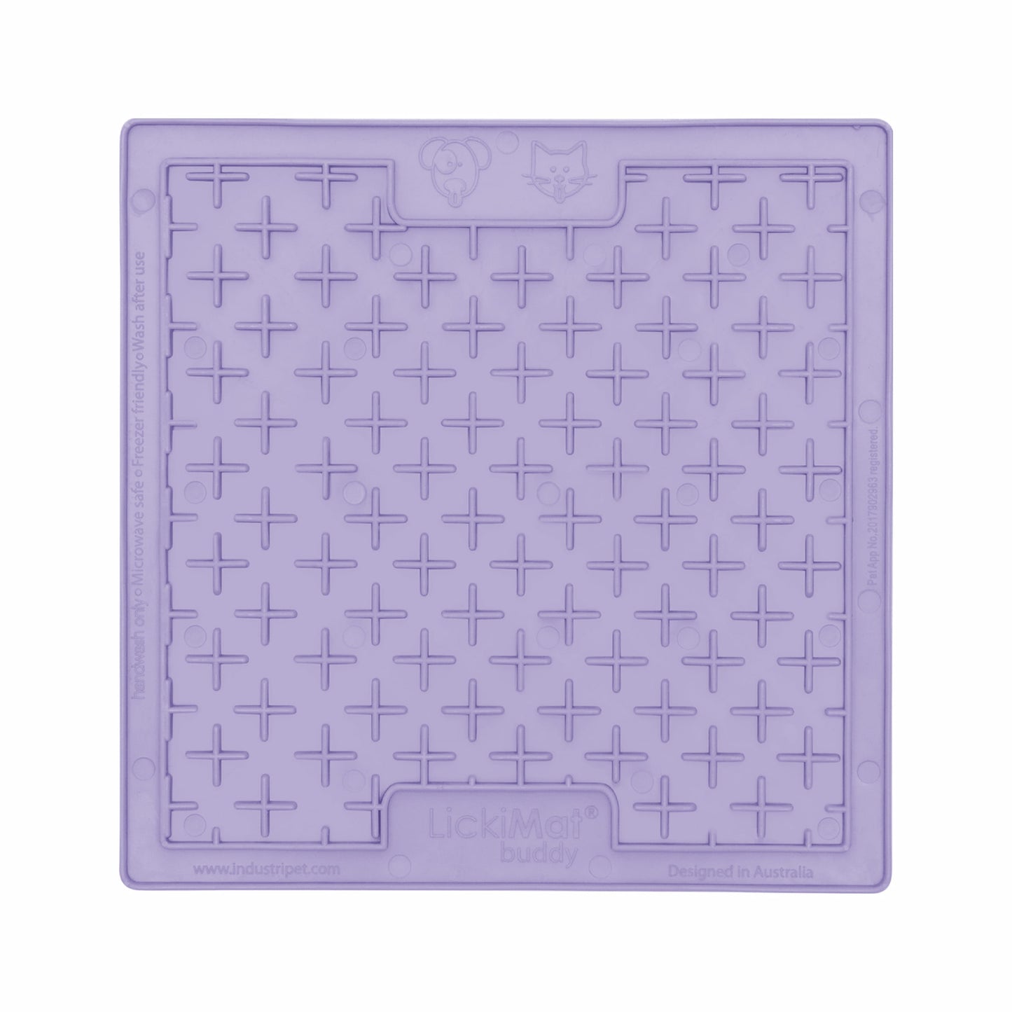 Lavender LickiMat® Classic Buddy™ – Original Slow Feeder Lick Mat for Dogs (front) on a white background