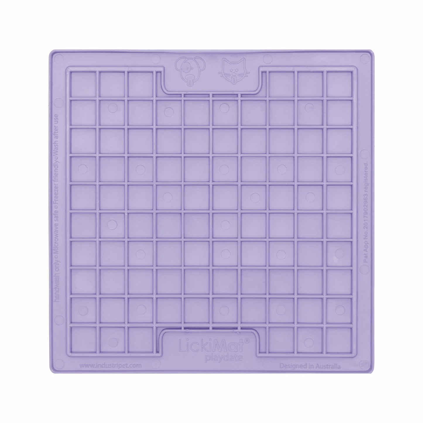 Lavender LickiMat Classic Playdate™ – Original Slow Feeder Lick Mat for Dogs (front) on white background