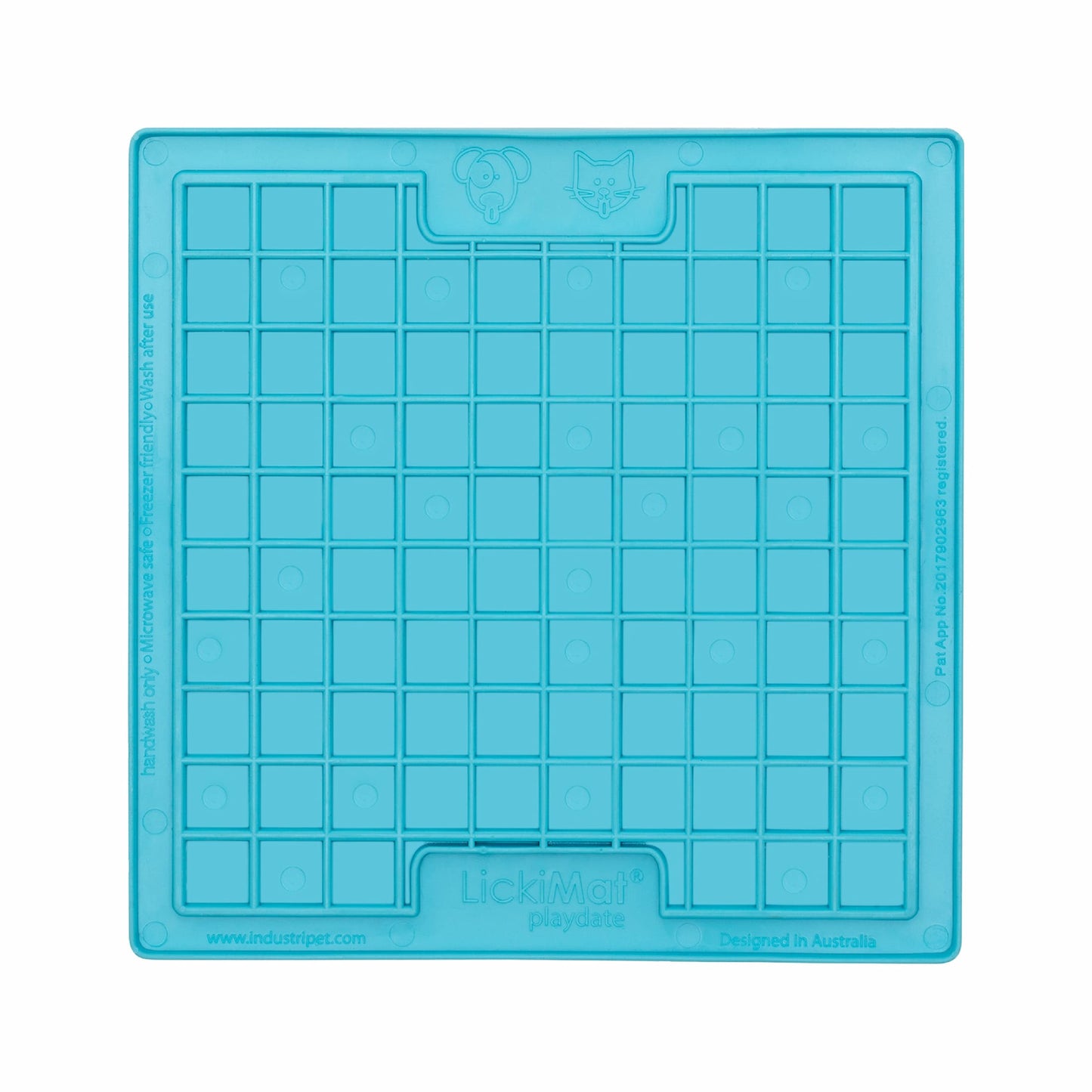 Turquoise LickiMat Classic Playdate™ – Original Slow Feeder Lick Mat for Dogs (front) on white background