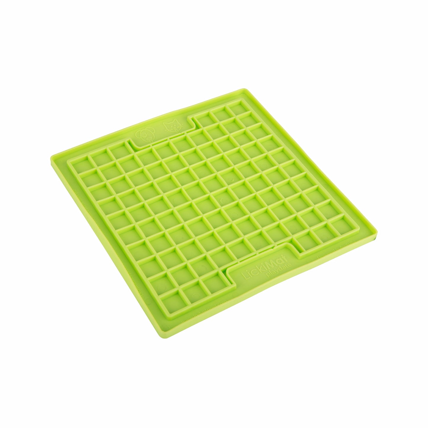 Green LickiMat Classic Playdate™ – Original Slow Feeder Lick Mat for Dogs (side) on white background