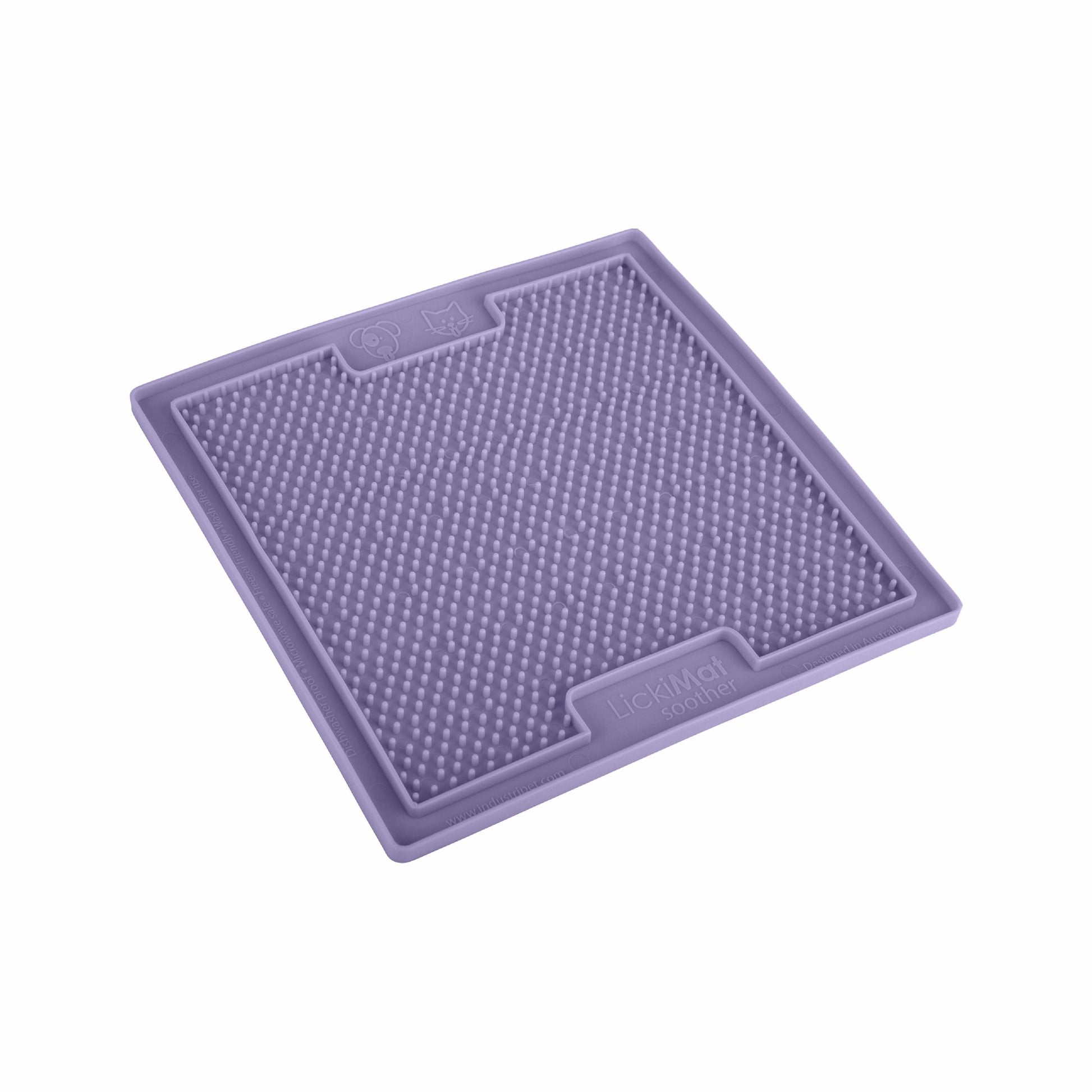 Lavender LickiMat® Classic Soother™ – Original Slow Feeder Lick Mat for Dogs (side) on a white background