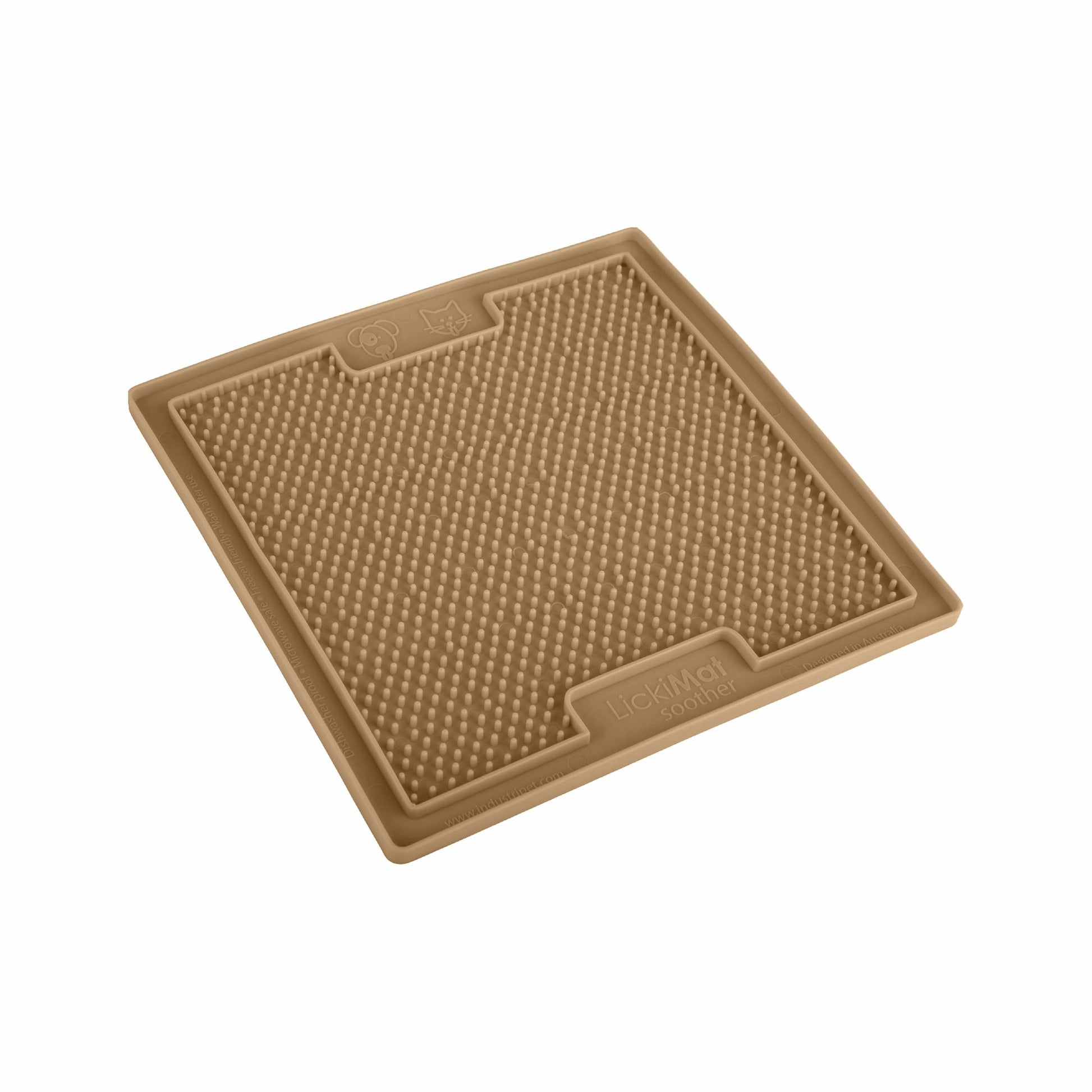 Coffee LickiMat® Classic Soother™ – Original Slow Feeder Lick Mat for Dogs (side) on a white background