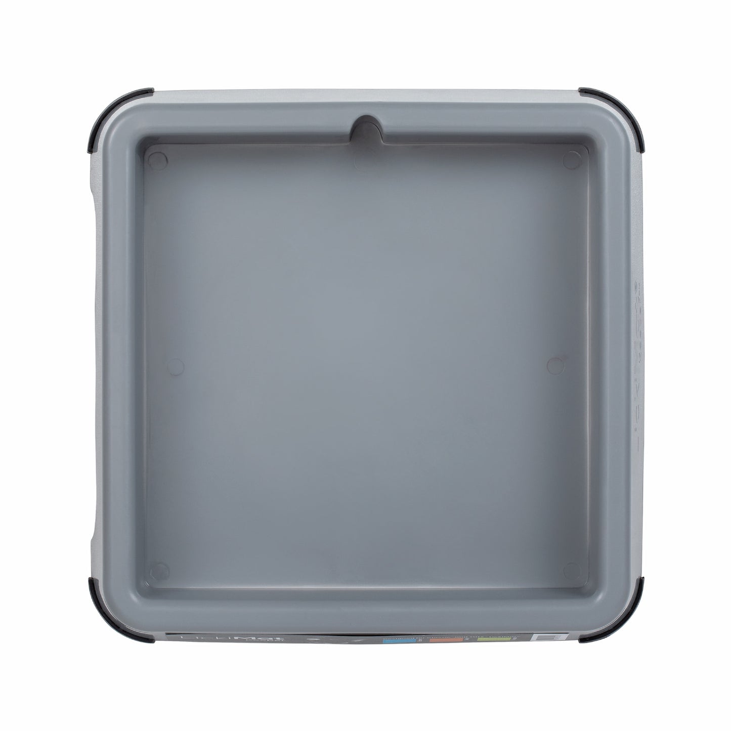 Grey LickiMat® Keeper™ – Non-Slip Holder & Dog Bowl for LickiMats® (front) on white background