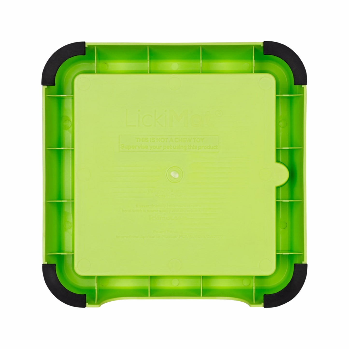 Green LickiMat® Keeper™ – Non-Slip Holder & Dog Bowl for LickiMats® (rear) on white background