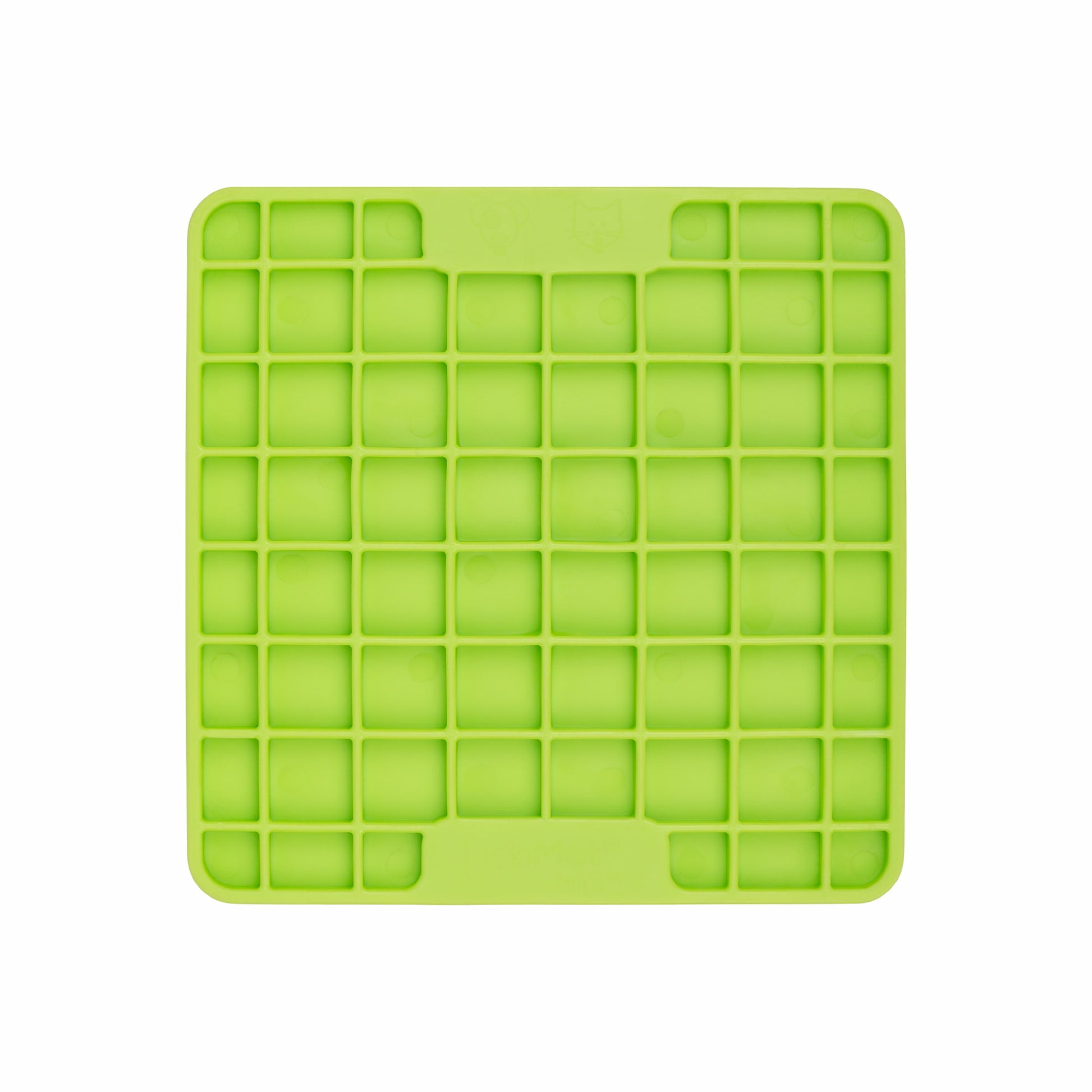 Green LickiMat® Mini Classic Playdate™ – Slow Feeder Lick Mat for Small Dogs (front) on white background