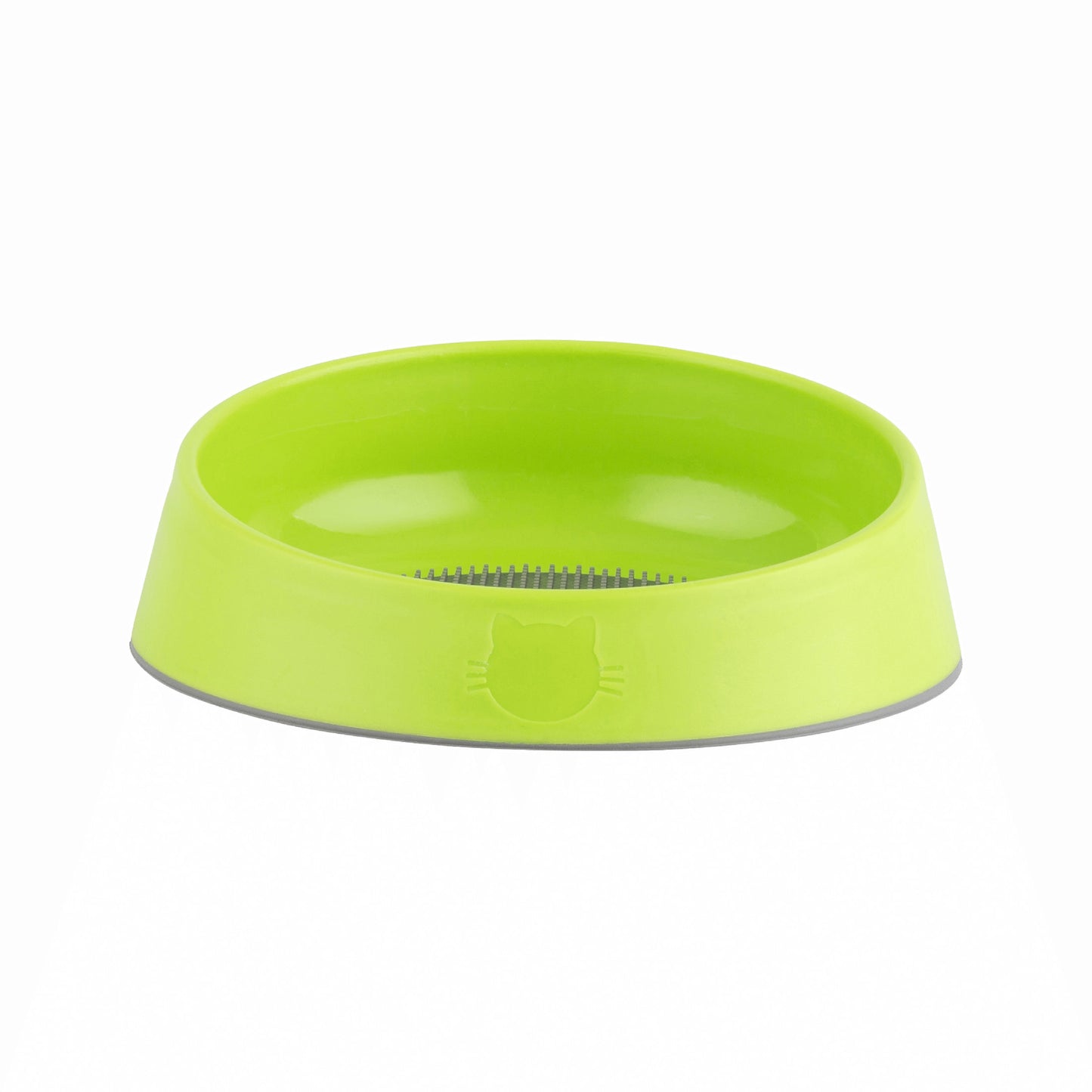 Green LickiMat® OH Bowl™ for Cats – Oral Health & Slow Feeder Cat Bowl (side) on white background