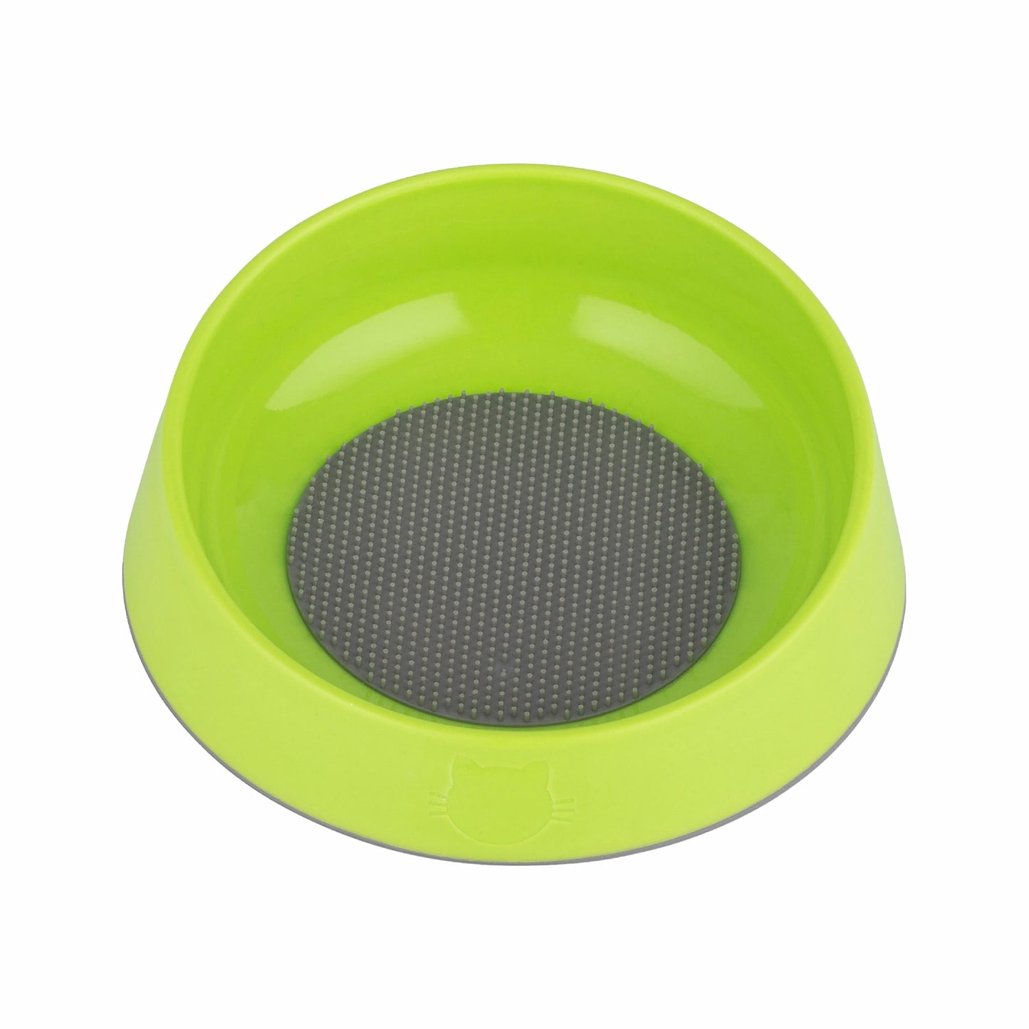 Green LickiMat® OH Bowl™ for Cats – Oral Health & Slow Feeder Cat Bowl (front) on white background