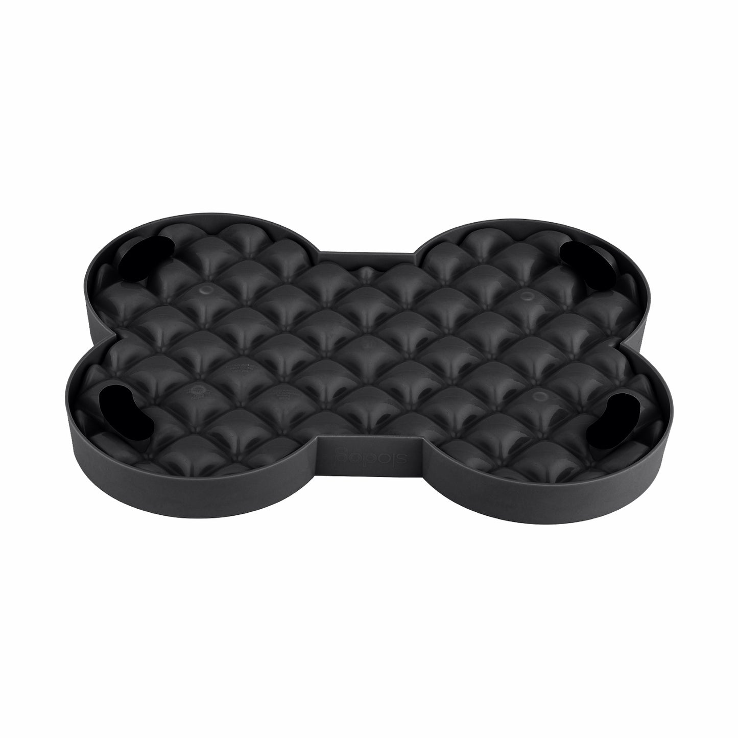 Black LickiMat® Slodog™ – Innovative Slow Feeder for Dogs, Anti-Gulp (rear) on white background