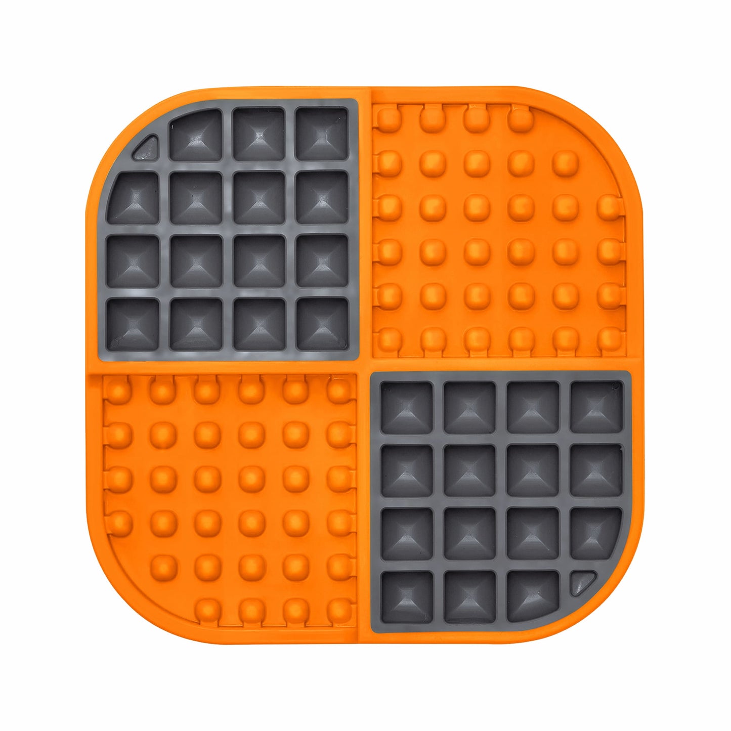 Orange LickiMat® Slomo™ – Dual-Texture Slow Feeder Lick Mat for Cats (front) on white background