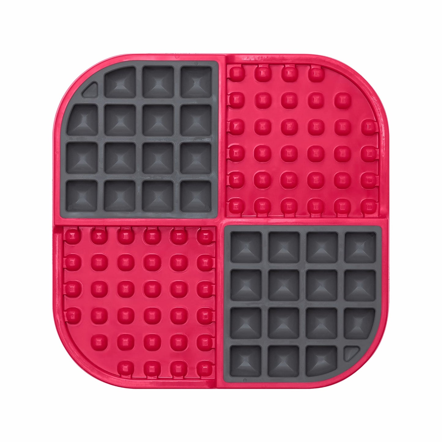 Red LickiMat® Slomo™ – Dual-Texture Slow Feeder Lick Mat for Cats (front) on white background
