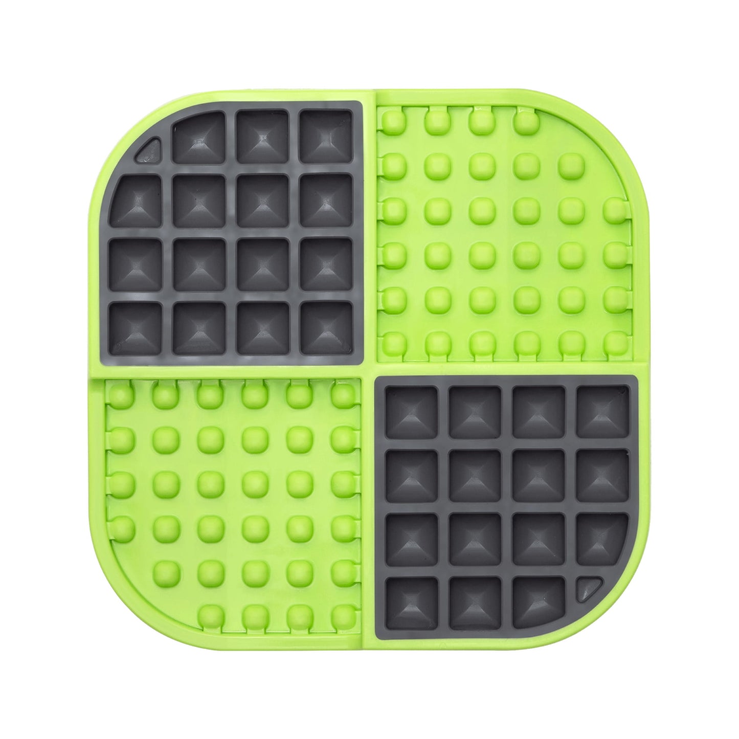 Green LickiMat® Slomo™ – Dual-Texture Slow Feeder Lick Mat for Cats (front) on white background