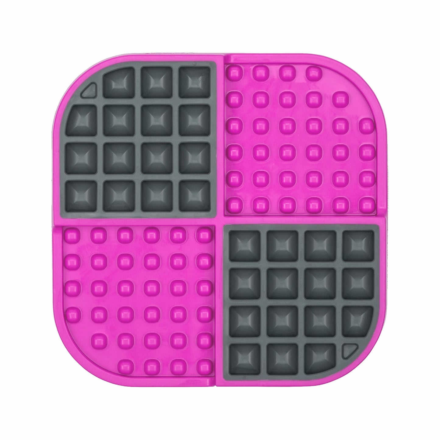 Pink LickiMat® Slomo™ – Dual-Texture Slow Feeder Lick Mat for Cats (front) on white background