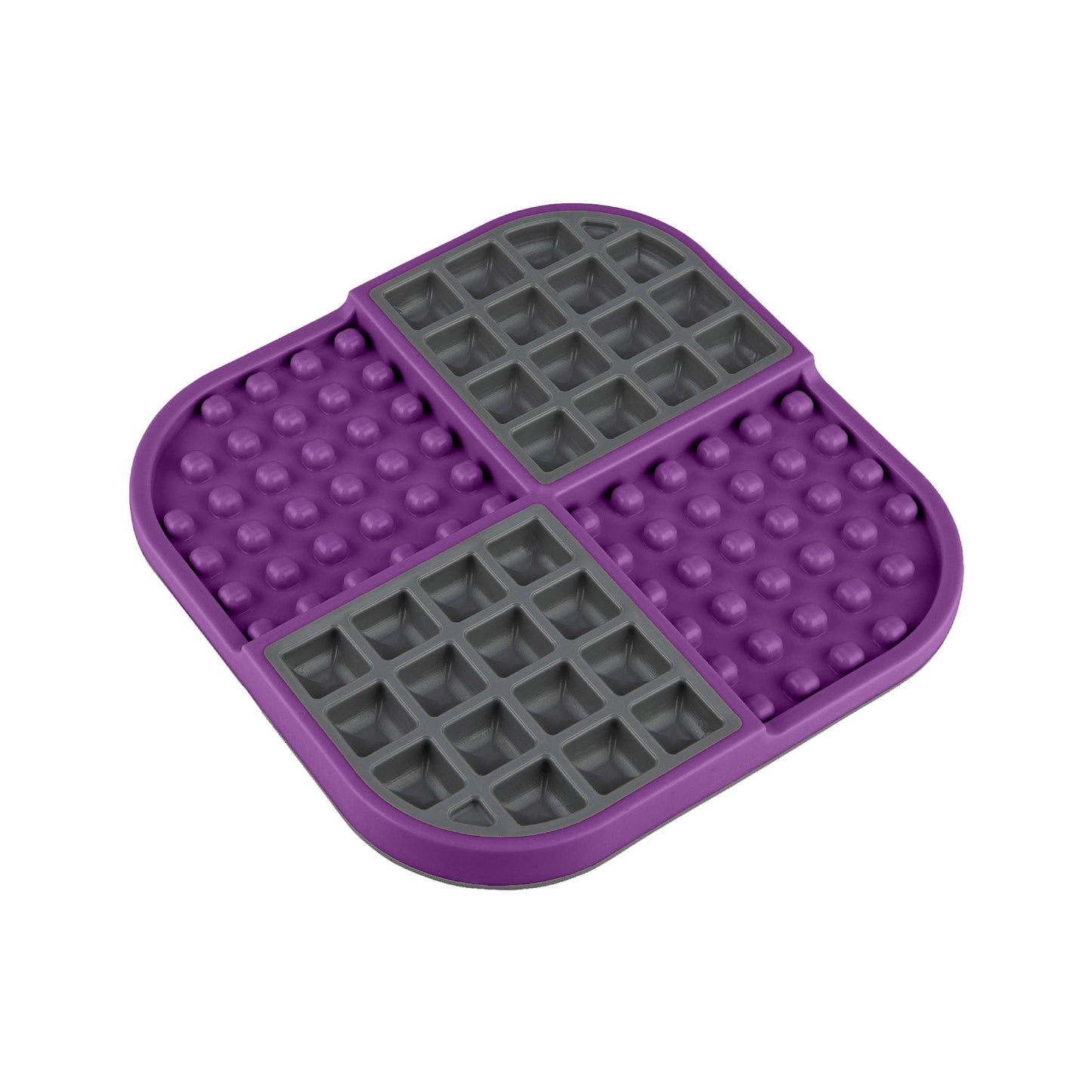 Purple LickiMat® Slomo™ – Dual-Texture Slow Feeder for Dogs (side) on a white background