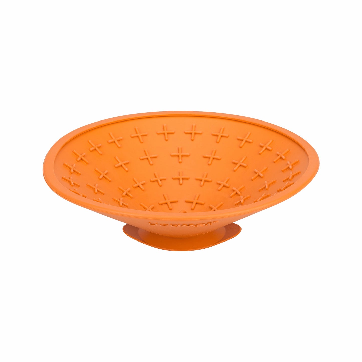 Orange LickiMat® Splash™ – Suction Slow Feeder for Dogs, Grooming & Bath Time (side) on a white background