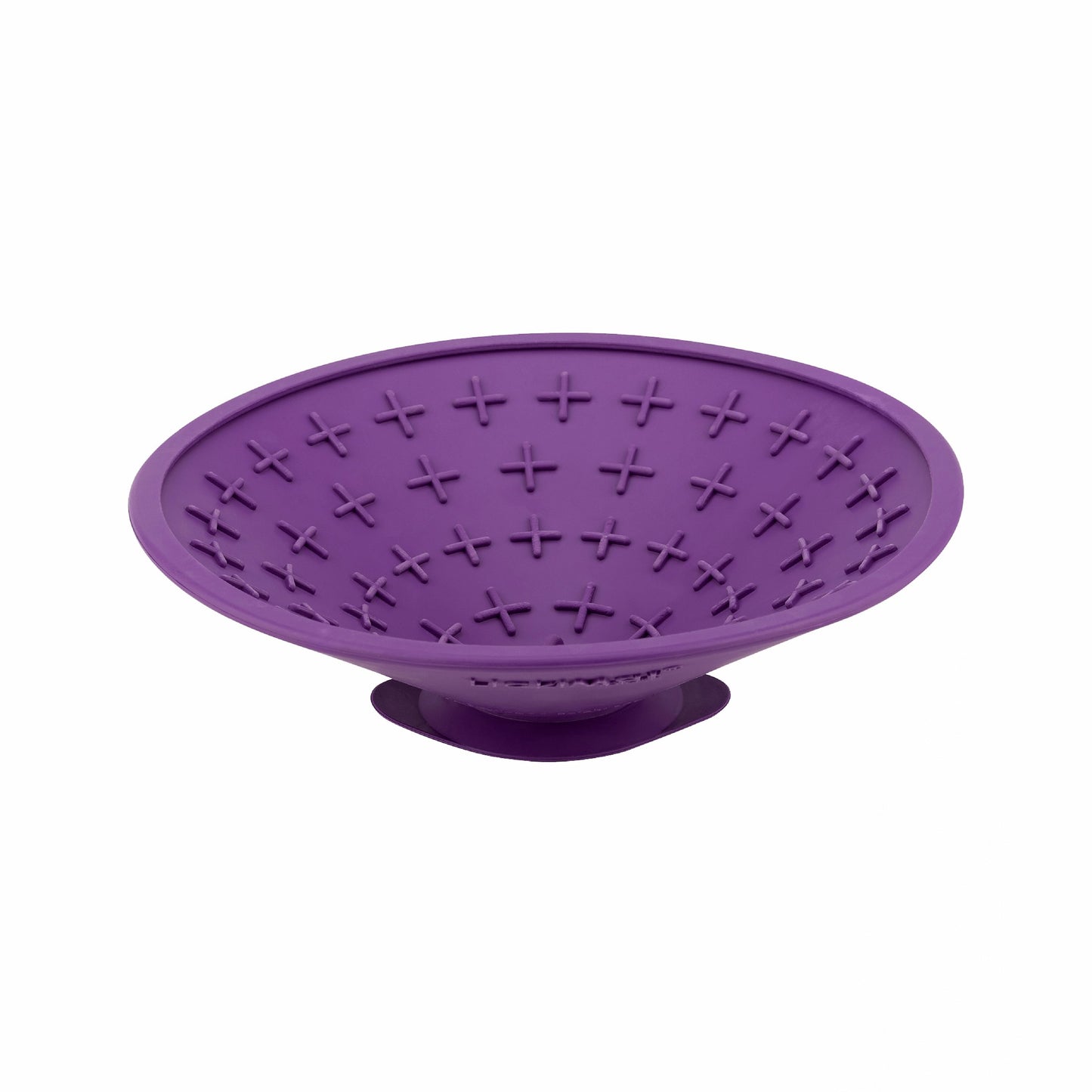 Purple LickiMat® Splash™ – Suction Slow Feeder for Dogs, Grooming & Bath Time (side) on a white background