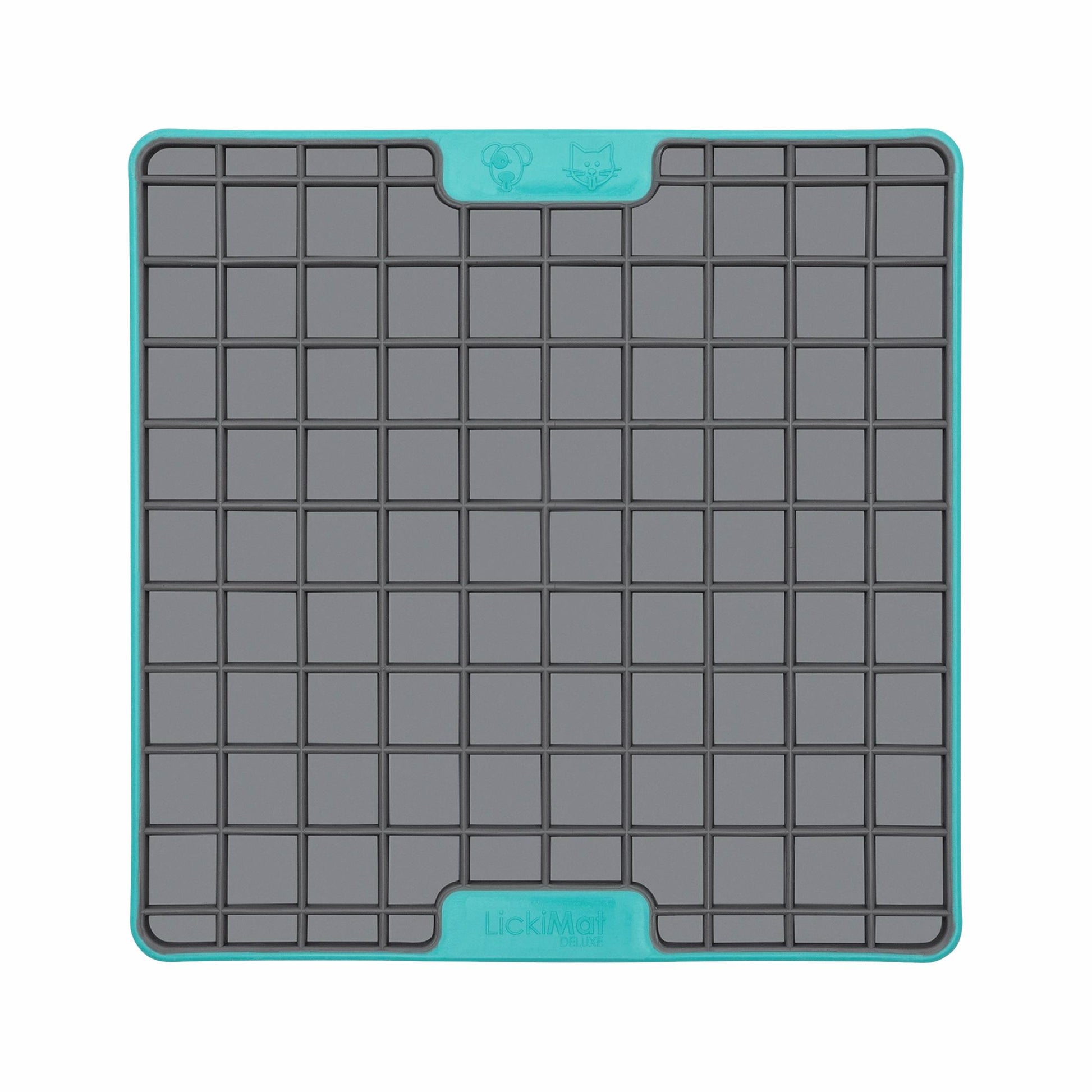 Turquoise LickiMat® Tuff Playdate™ – Durable Slow Feeder Lick Mat for Dogs (front) on a white background
