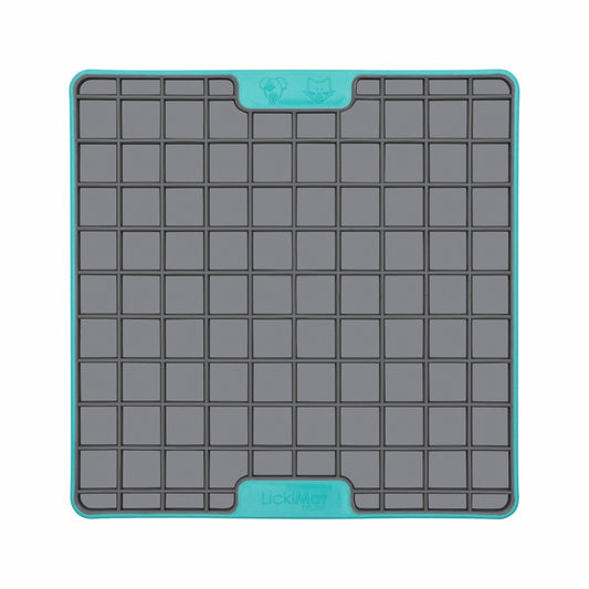 Turquoise LickiMat® Tuff Playdate™ – Durable Slow Feeder Lick Mat for Dogs (front) on a white background