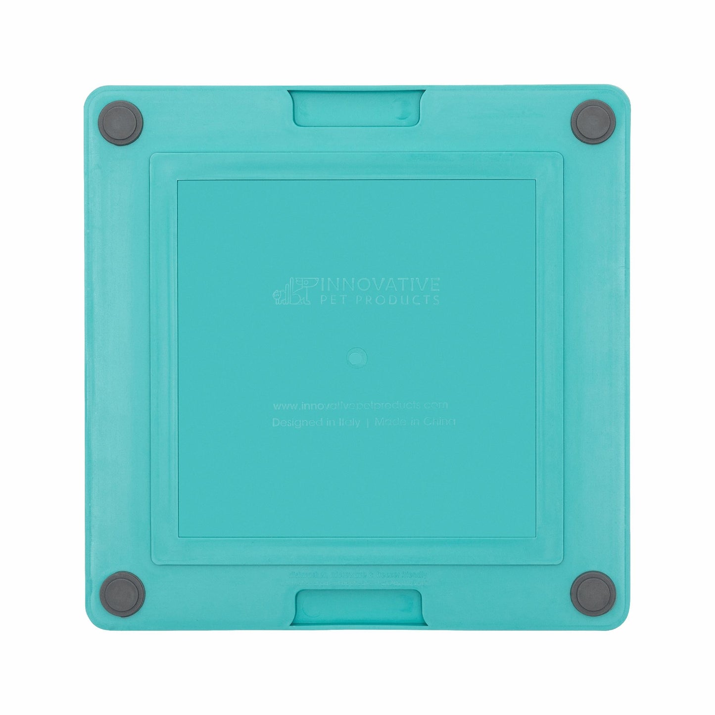 Turquoise LickiMat® Tuff Playdate™ – Durable Slow Feeder Lick Mat for Dogs (rear) on a white background