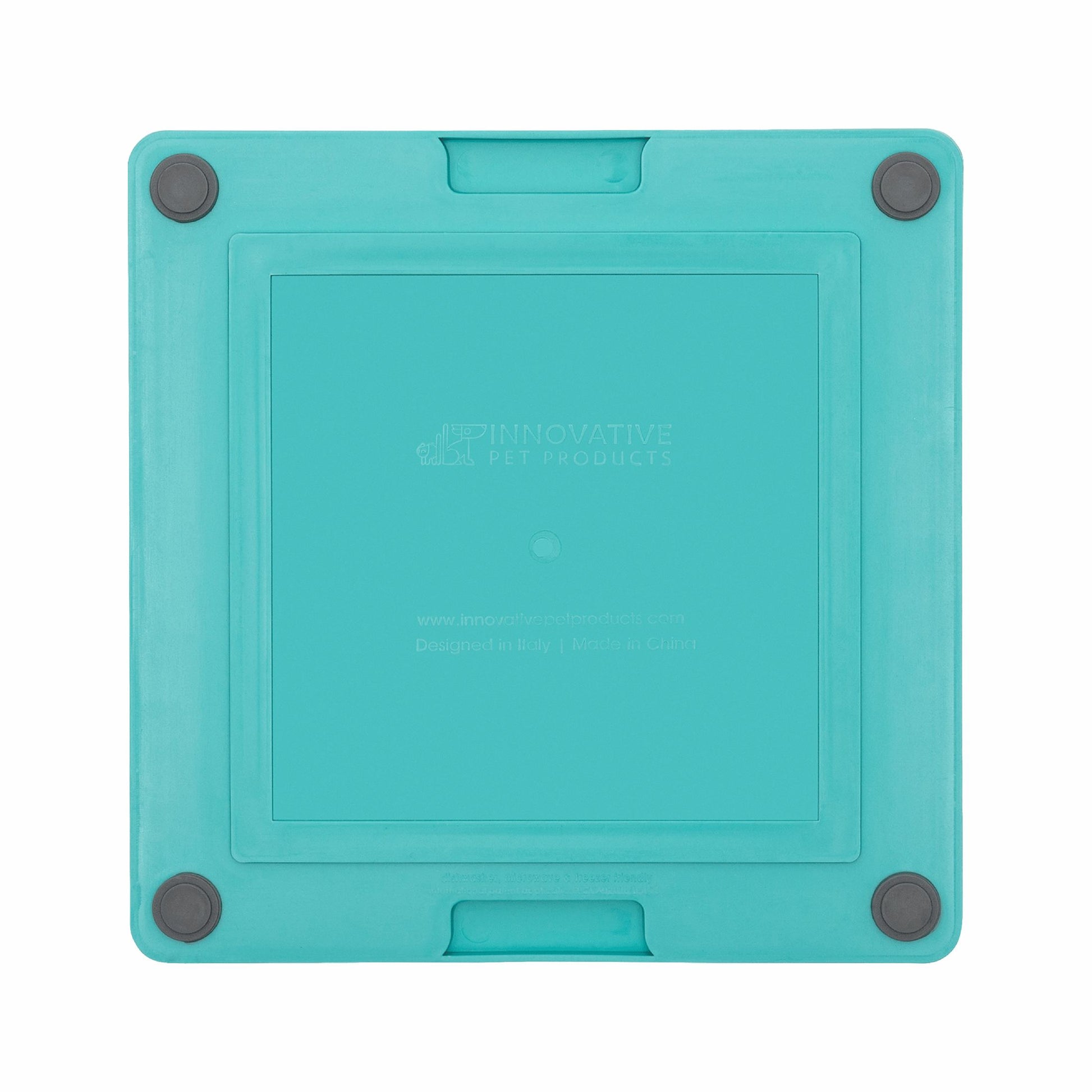 Turquoise LickiMat® Tuff Playdate™ – Durable Slow Feeder Lick Mat for Dogs (rear) on a white background