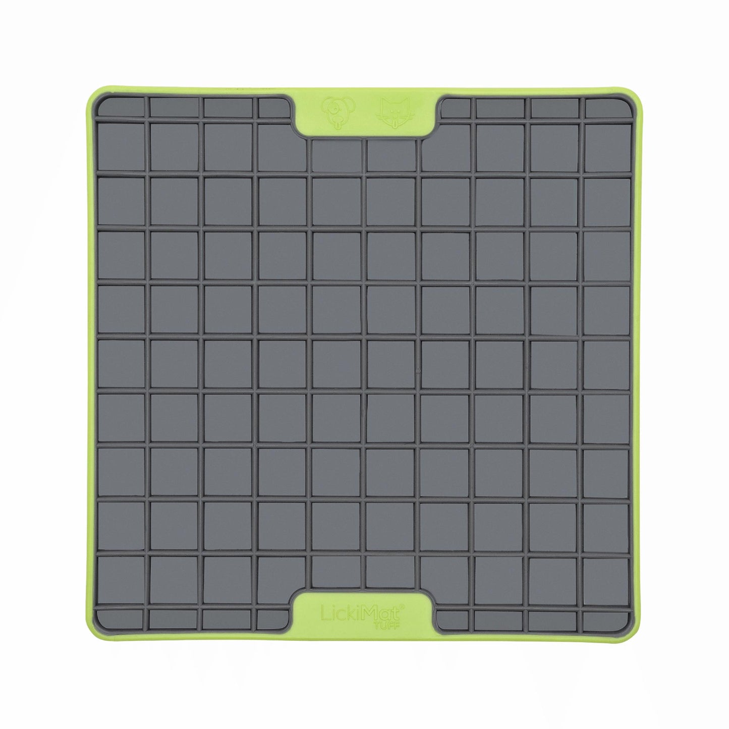 Green LickiMat® Tuff Playdate™ – Durable Slow Feeder Lick Mat for Dogs (front) on a white background