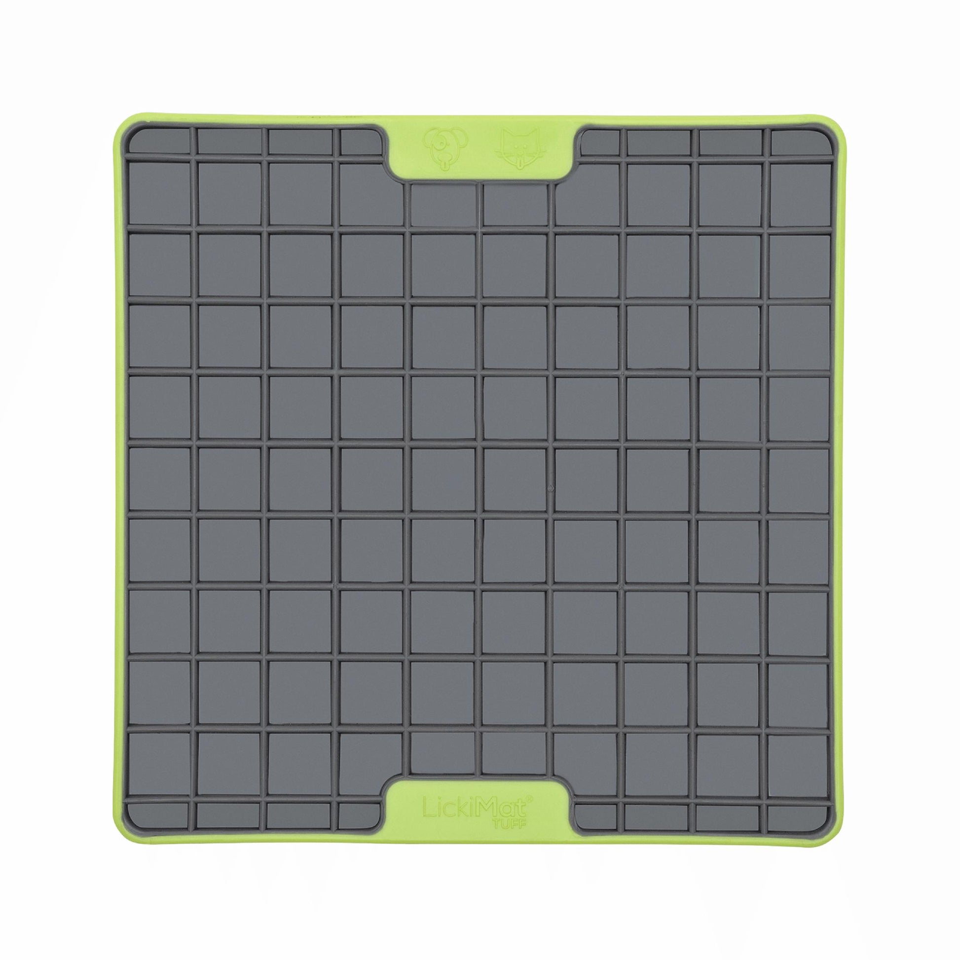 Green LickiMat® Tuff Playdate™ – Durable Slow Feeder Lick Mat for Dogs (front) on a white background