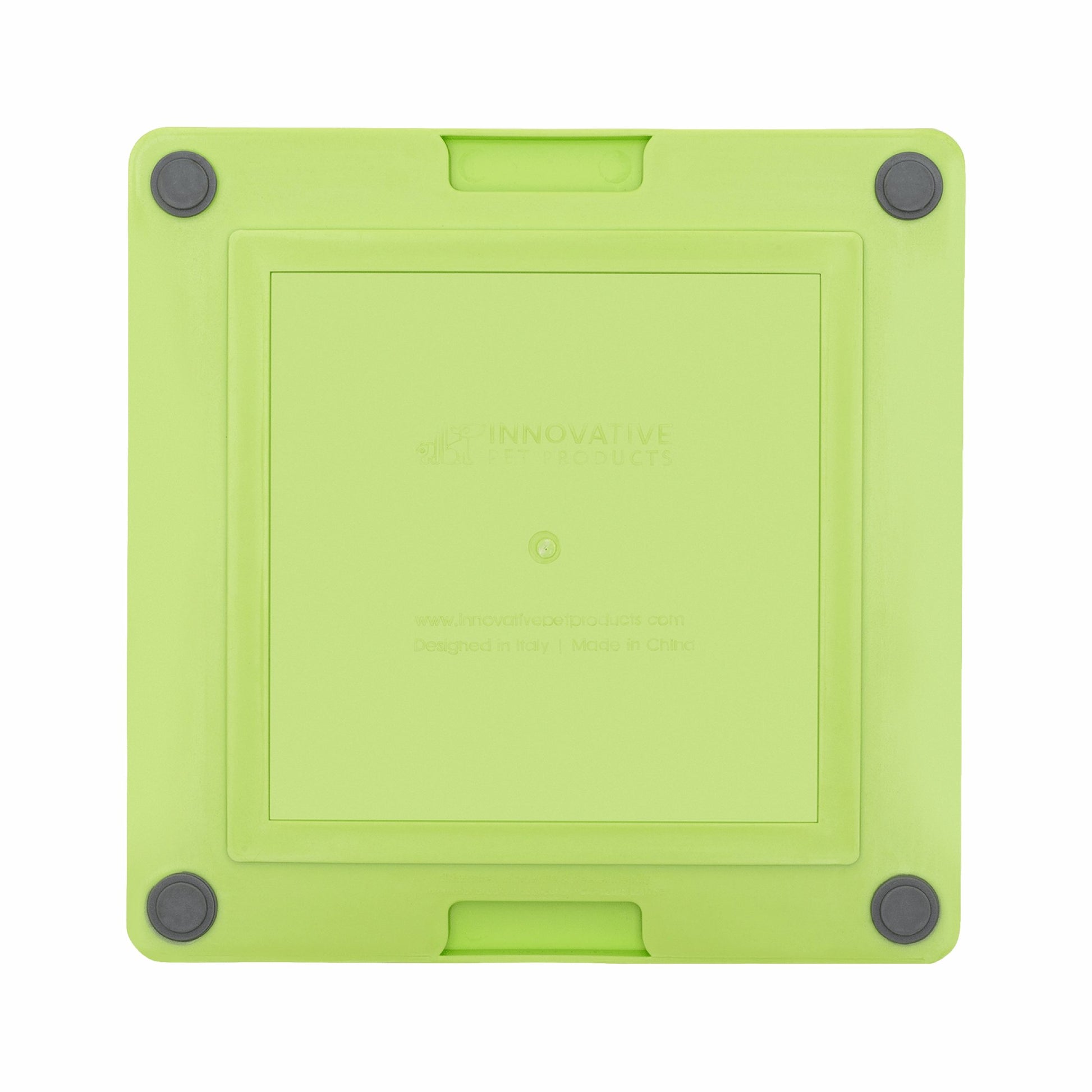 Green LickiMat® Tuff Playdate™ – Durable Slow Feeder Lick Mat for Dogs (rear) on a white background