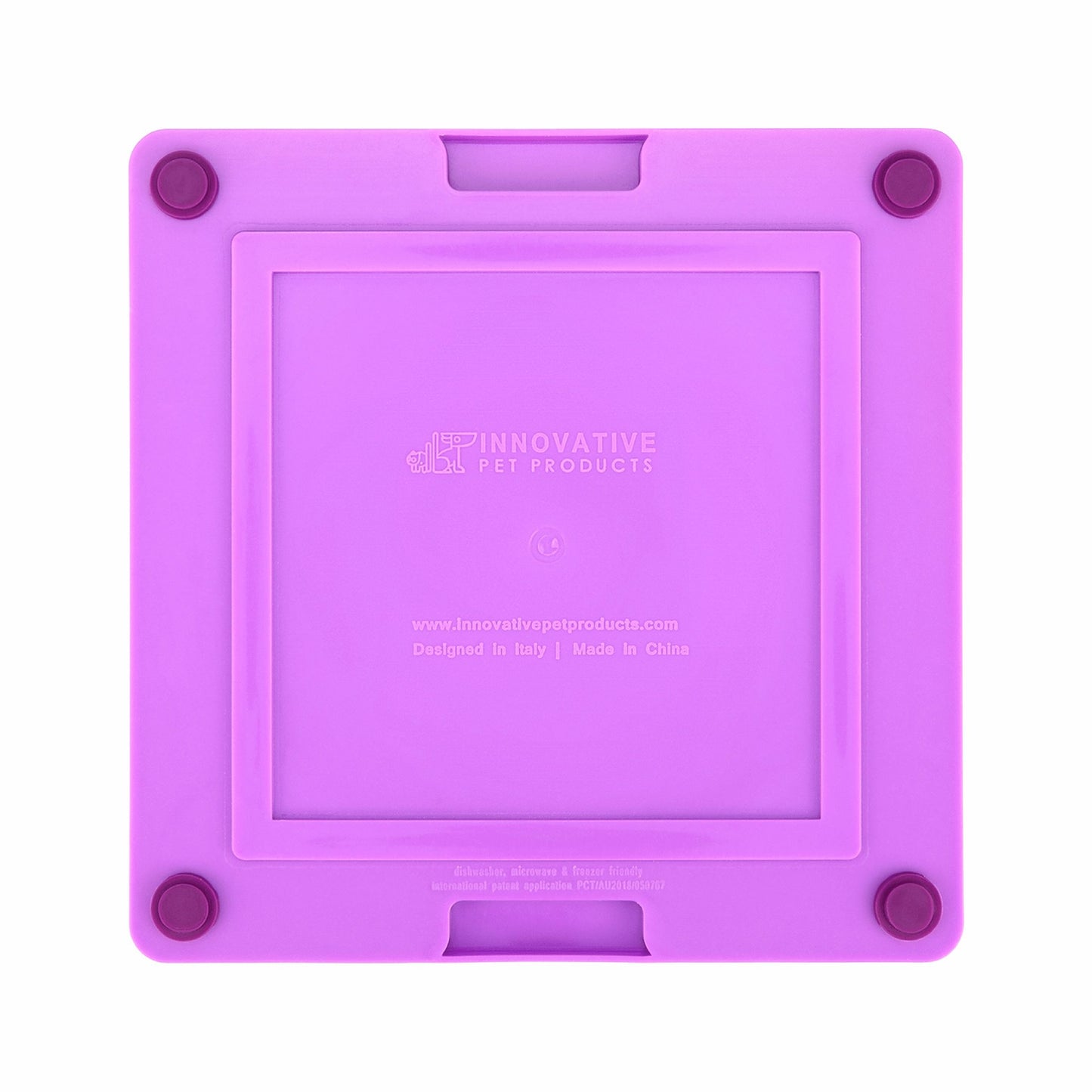 Purple LickiMat® Tuff Pro Soother™ – Slow Feeder Lick Mat for Dogs (rear) on a white background