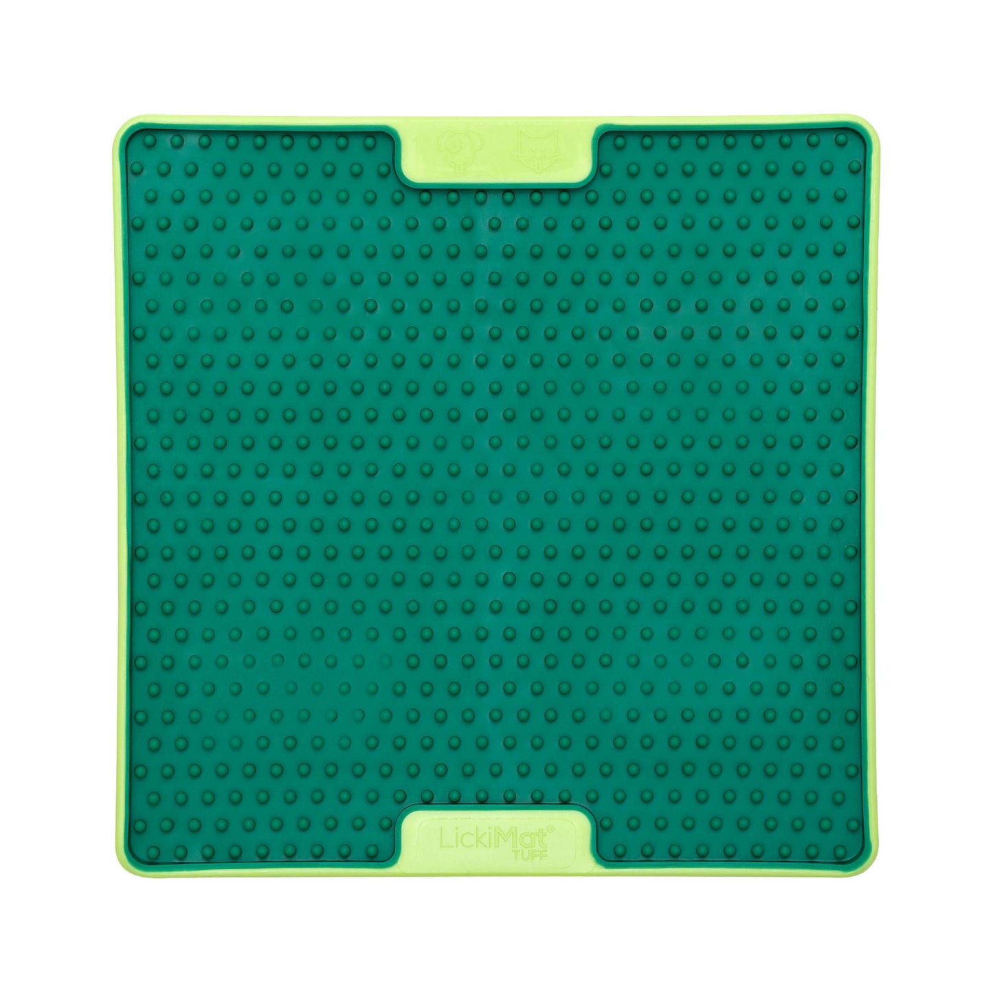 Green LickiMat® Tuff Pro Soother™ – Slow Feeder Lick Mat for Dogs (front) on a white background
