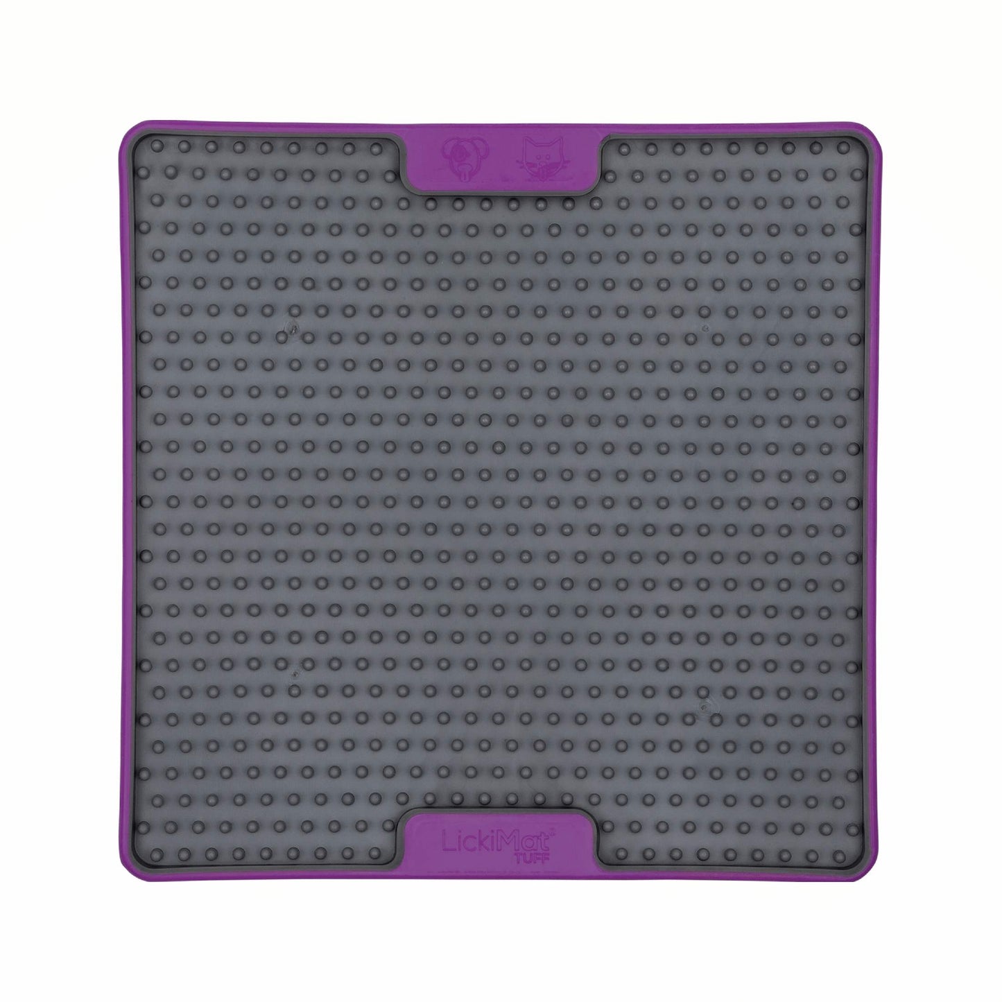 Purple LickiMat® Tuff Soother™ – Durable Slow Feeder Lick Mat for Dogs (front) on a white background