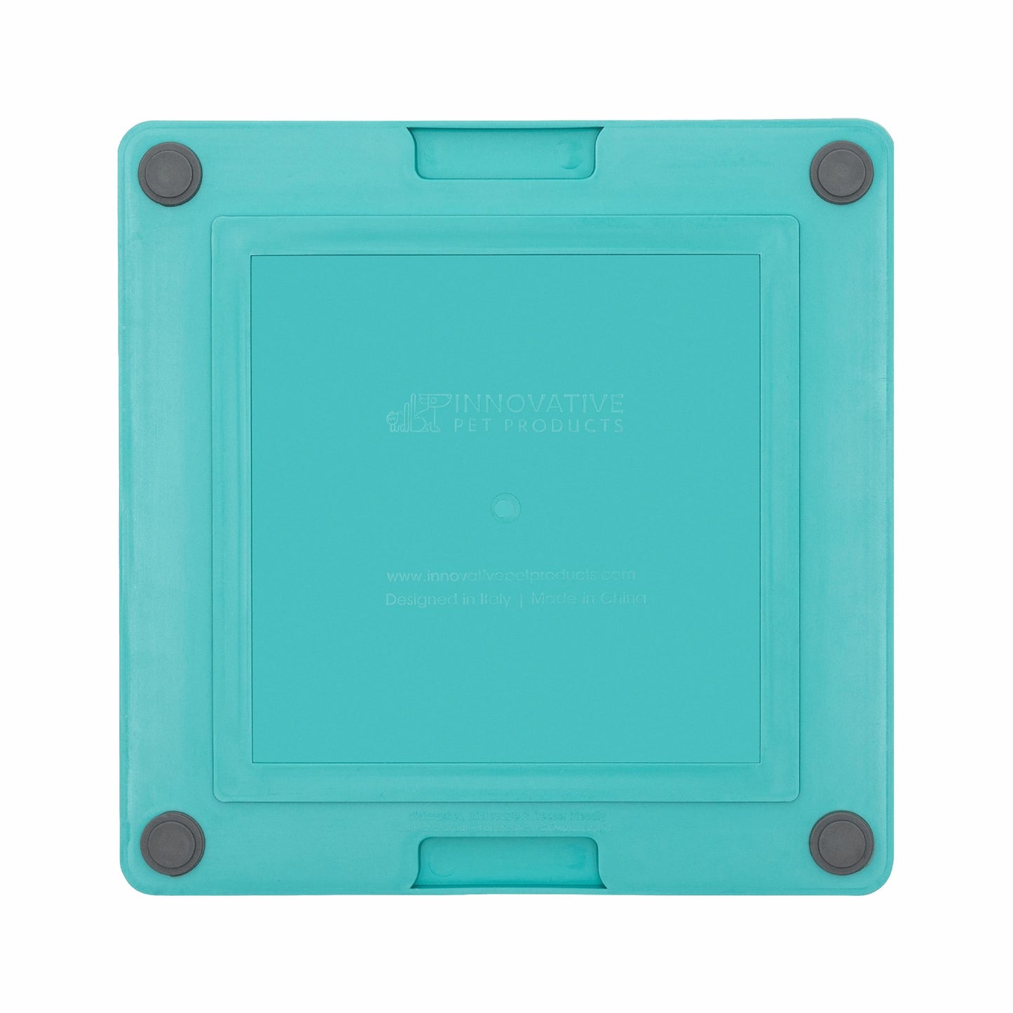 Turquoise LickiMat® Tuff Soother™ – Durable Slow Feeder Lick Mat for Dogs (rear) on a white background