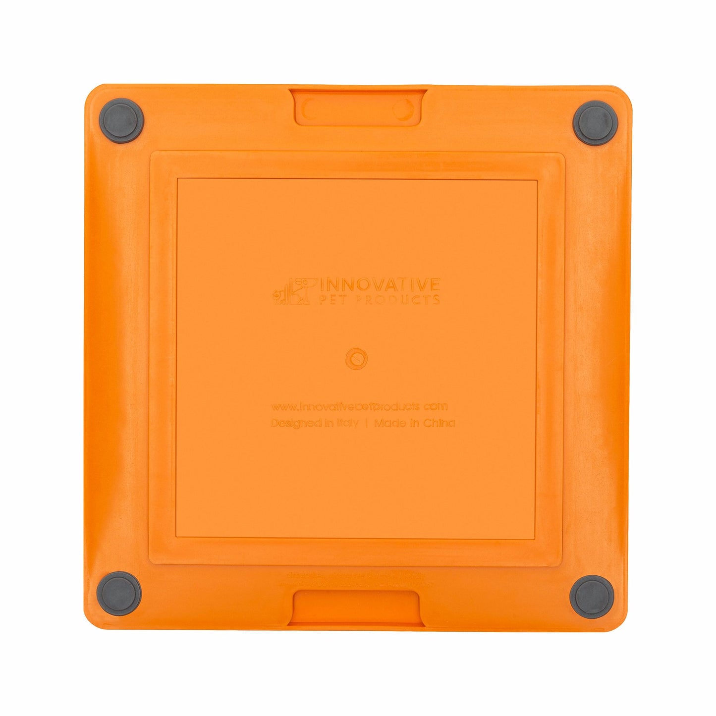 Orange LickiMat® Tuff Soother™ – Durable Slow Feeder Lick Mat for Dogs (rear) on a white background