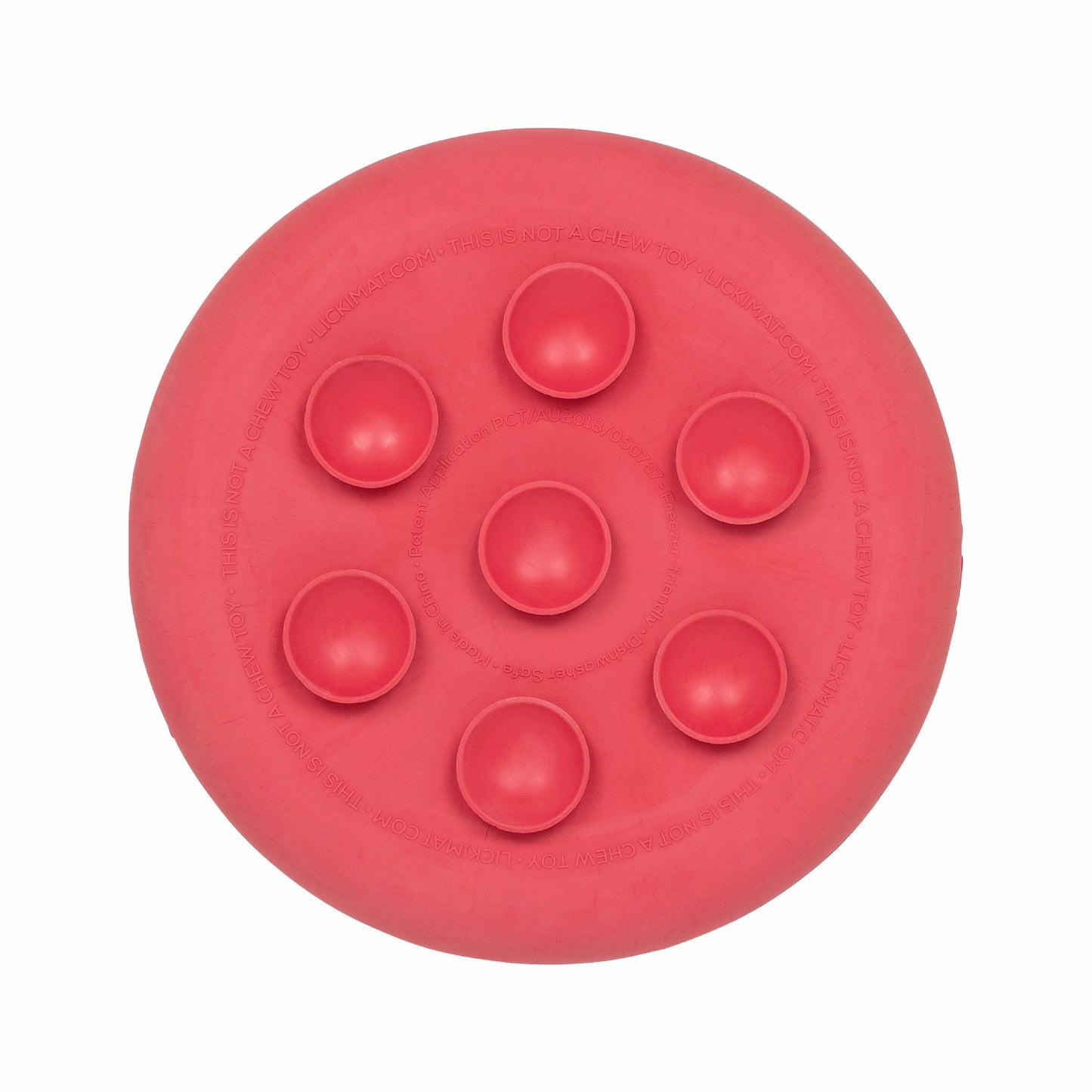 Pink LickiMat® UFO™ – Suction Slow Feeder Dog Bowl (rear) on a white background