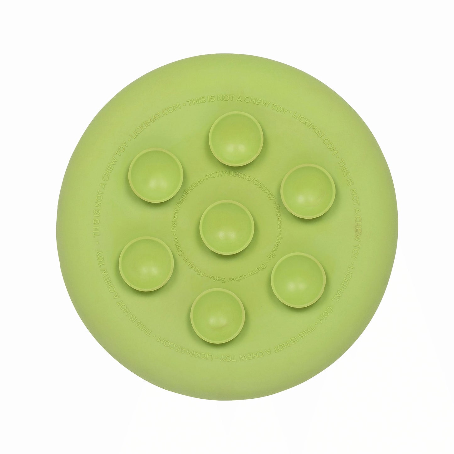 Green LickiMat® UFO™ – Suction Slow Feeder Dog Bowl (rear) on a white background