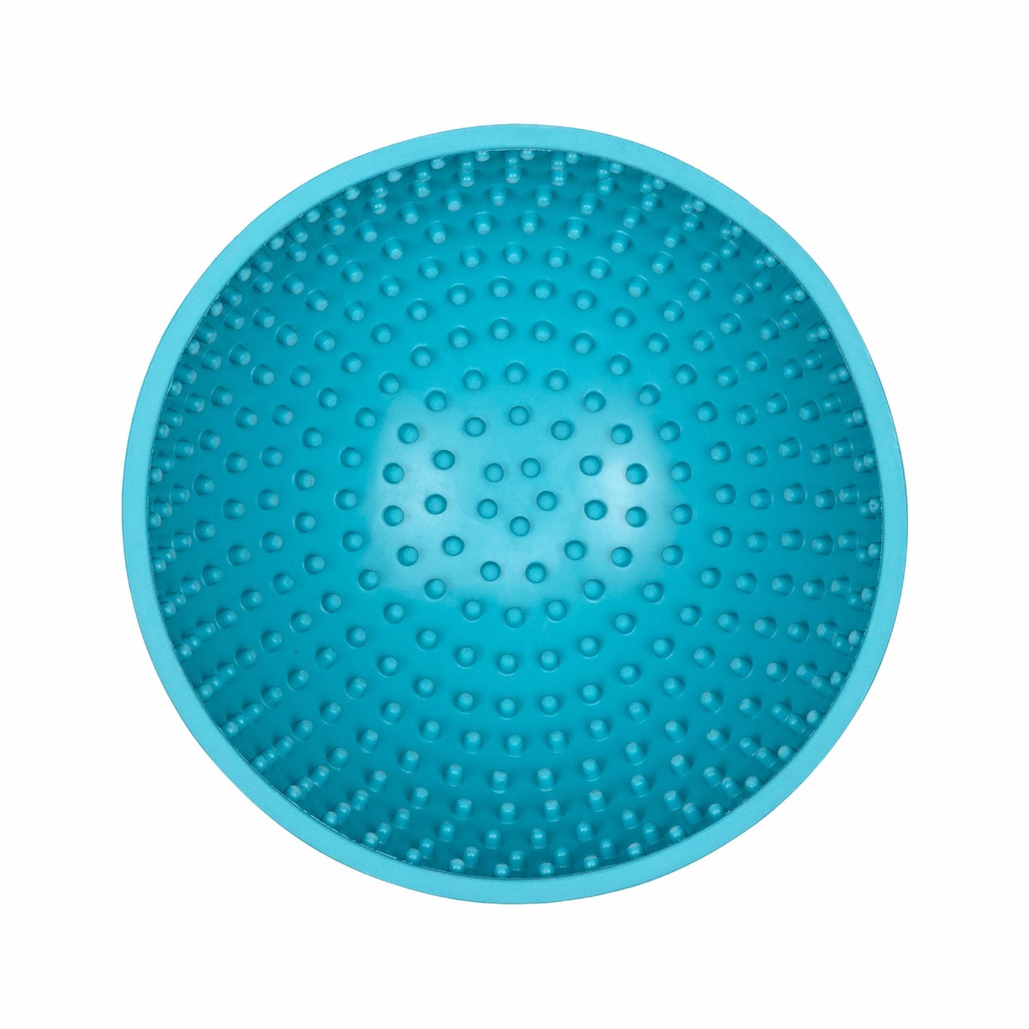 Turquoise LickiMat® Wobble™ – Fun, Reversible Slow Feeder Bowl for Dogs (top) on a white background