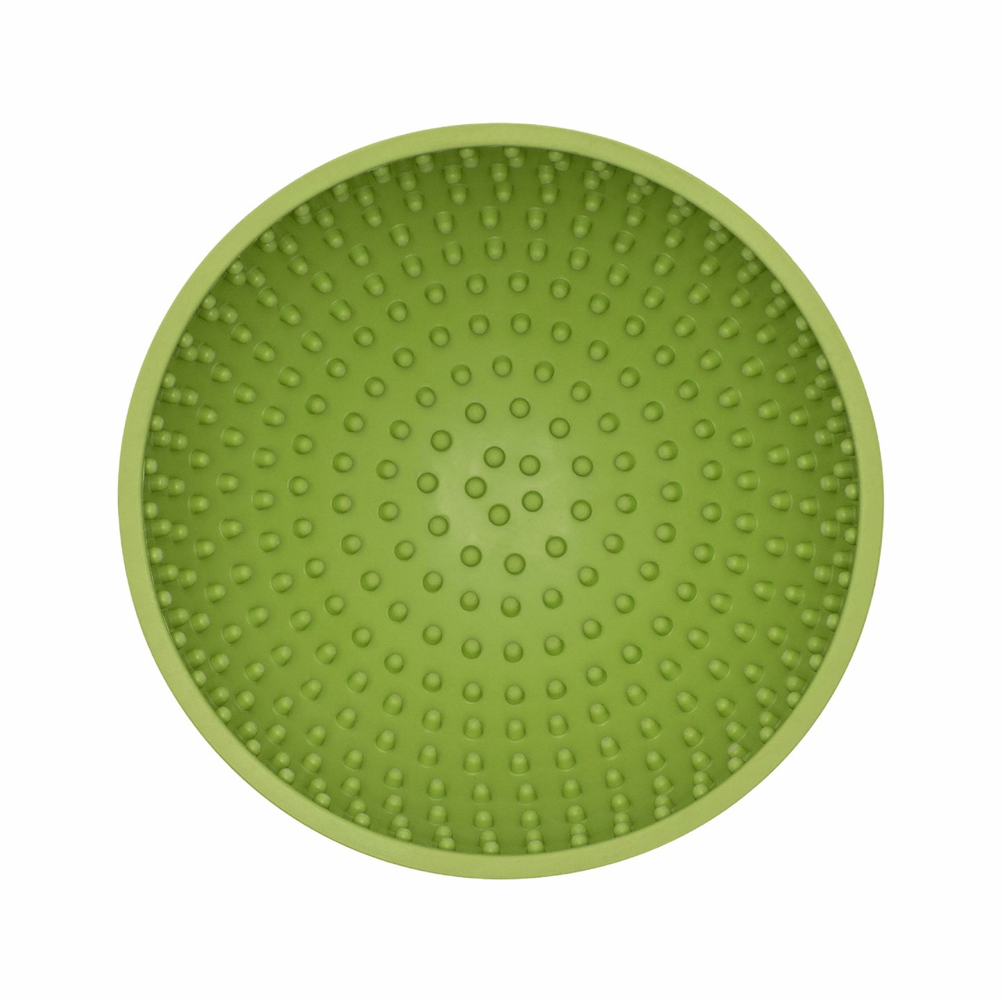 Green LickiMat® Wobble™ – Fun, Reversible Slow Feeder Bowl for Dogs (top) on a white background