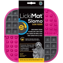 LICKIMAT Slomo Slow feeder Lick Mat for Dogs, Pink