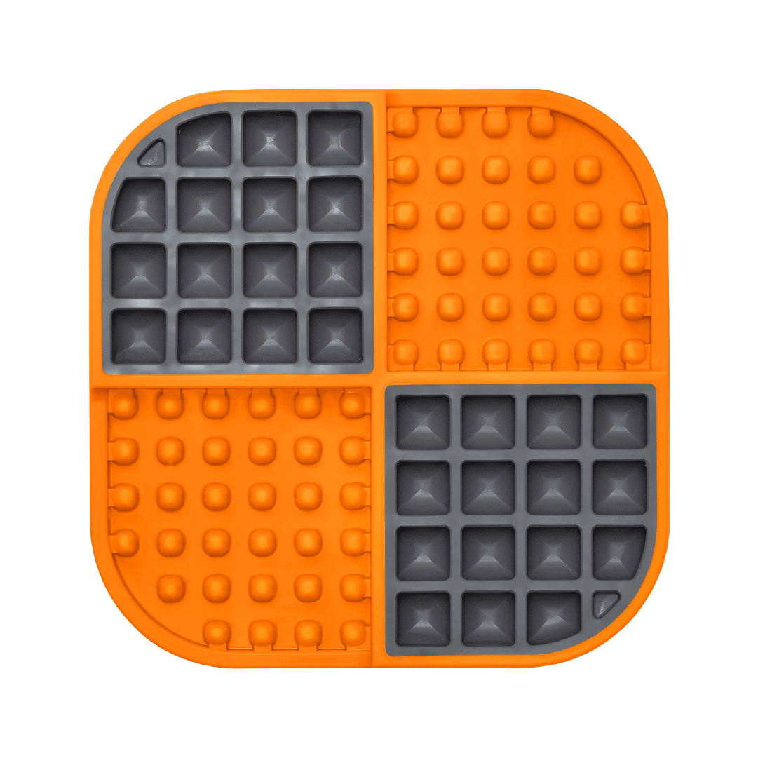 Orange Slomo - LickiMat® Deluxe Puppy Bundle – Durable Lick Mats, Dog Bowl & Holder