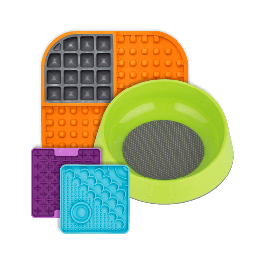 LickiMat® Slow Feeder Cat Bundle – Lick Mats & Oral Health Cat Bowl