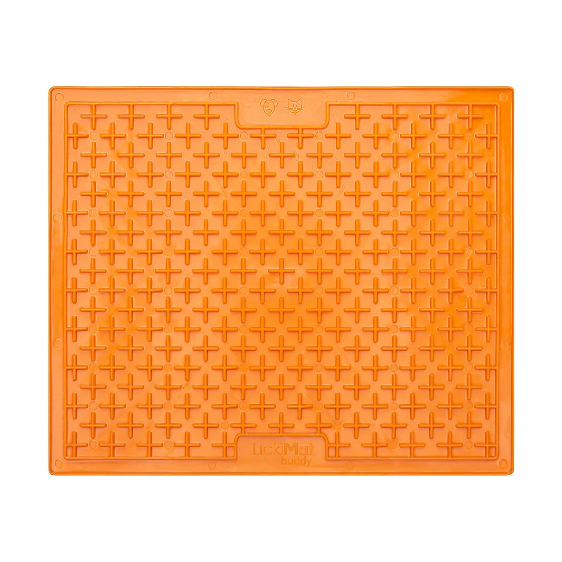 Orange LickiMat® Classic Buddy™ XL – Slow Feeder Lick Mat for Dogs (front) on white background
