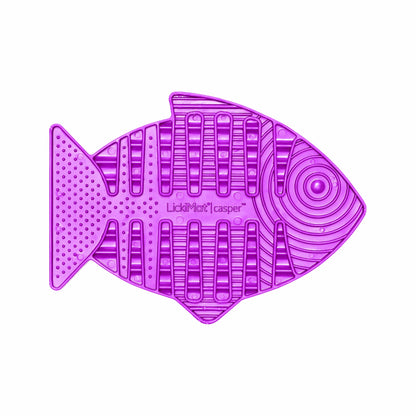 Purple LickiMat® Casper™ – Slow Feeder Lick Mat for Cats (front) on white background 