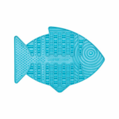 Turquoise LickiMat® Casper™ – Slow Feeder Lick Mat for Cats (front) on white background 