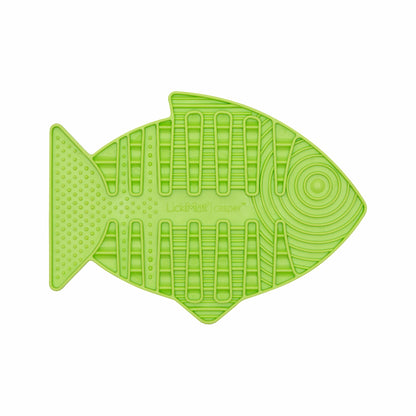 Green LickiMat® Casper™ – Slow Feeder Lick Mat for Cats (front) on white background 