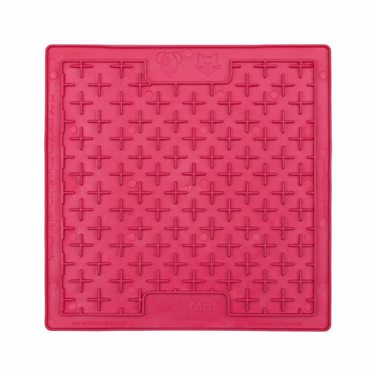 Pink LickiMat® Buddy™ for Cats – The Original Slow Feeder Lick Mat (front) on white background